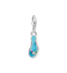 Thomas Sabo Pendentif Charm tong turquoise avec pierres multicolores argent argent sterling 925, noirci, émail à froid Thomas Sabo