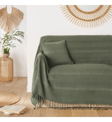 Plaid artisanal frangé coton La Redoute Interieurs