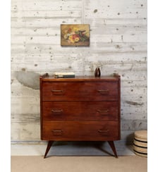 Commode en bois foncé Olga N°663- Produit chiné Debongout
