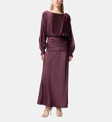 Robe longue en satin drapé Pinko