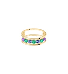 Bague HULA HOOP Bali - Émeraudes, saphirs bleus et améthystes - Or jaune 750‰ La Brune & La Blonde