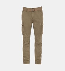 Pantalon cargo droit coton ceinturé-Noir-34 - US Schott