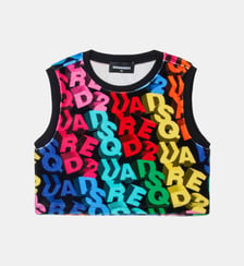 T-shirt sans manches avec logo coloré en all over Dsquared2