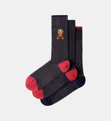 Lot De Trois Paires De Chaussettes Harry En Coton Peigné Coffret Cadeau Hackett London