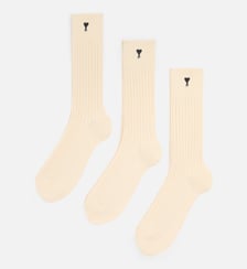 Pack De Trois Paires De Chaussettes Ami De Coeur En Coton unisexes AMI Paris