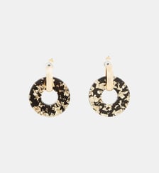 Boucles d'oreilles rondes en acrylique noir et doré Balaboosté