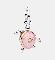 Charm Pendant 2026 Diamant de Synthèse et Tortue de Mer Rose Pandora