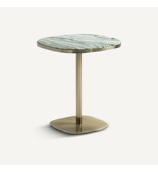 Table de bistrot, plateau en marbre vert, diamètre 60 cm, 2 couverts AM.PM