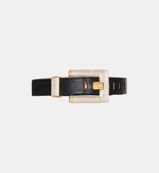 Ceinture Anthem en cuir de veau et cristaux Balmain