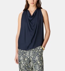 Top sans manches col bénitier en satin Ikks