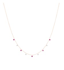 Collier Mini Rivière - Rubis et Diamants - Or rose 750‰ La Brune & La Blonde