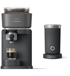 Machine à expresso Baristina BAR303/60 cafetière à grain Noire + mousseur à Lait Philips