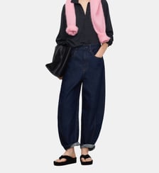 Pantalon coupe barrel en denim de coton Adolfo Dominguez