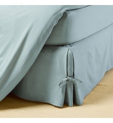 Cache Sommier  Satin de coton lavé uni à nouettes Madura