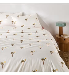 Parure de lit 30% coton recyclé, taie rectangulaire, imprimé palmiers La Redoute Interieurs