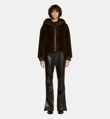 Manteau fausse fourrure à capuche Sandro