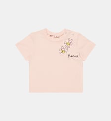 T-shirt avec logo et broderie florale Marni