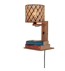 Applique avec étagère - Java - Noir/Bois naturel-Multicolore-Taille unique Good&Mojo