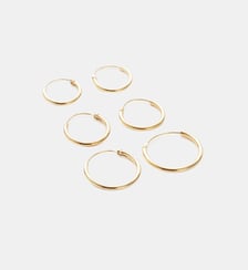 Set 3 paires petites créoles dorées argent 925 Balaboosté