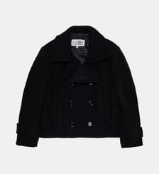 Manteau croisé en mélange de laine MM6 Maison Margiela