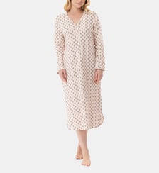 Chemise de nuit longue en coton modal TEA TIME 111 Lingerie Le Chat
