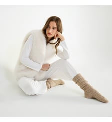 Gilet court  en fausse fourrure Laurence Tavernier
