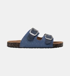 Sandales à doubles brides ultra confortables, semelle intérieure cuir Isotoner