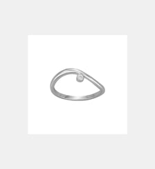 Bague Douce Marée en Argent avec diamant blanc La Garçonne Diamant