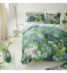 Housse de couette imprimée en satin de coton, GLADYS BLOSSOM Designers Guild