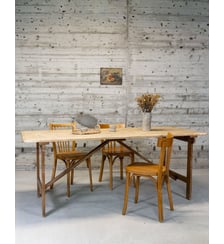 Grande table de guinguette en sapin Romy N°1612 - Produit chiné Debongout