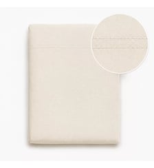 Drap plat gaze de coton lavé uni blanc Malia neige Garnier Thiebaut