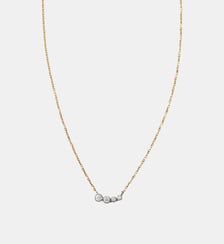 Collier en or blanc et jaune 9K avec quatre diamants Aristocrazy