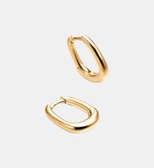 Boucles d’oreilles épaisses en anneau argenté 925 dorées 18K Aristocrazy