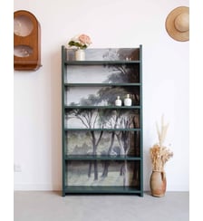 Bibliothèque en bois exotique massif Madeleine N°715- Produit chiné Debongout