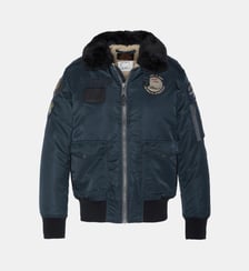 Blouson bomber badgé en nylon recyclé Schott