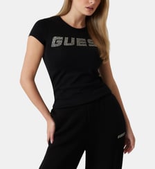 T-shirt logo strass Guess