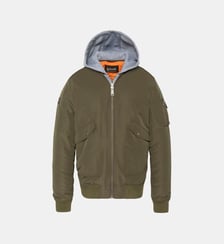 Bomber à capuche moletton Schott