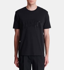 T-shirt avec effet spray en cristaux brodés Balmain