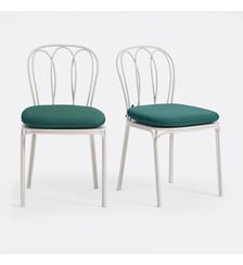Lot de 2 chaises de jardin, en métal acier, avec coussin La Redoute Interieurs
