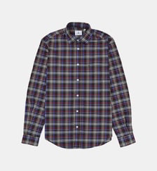 Chemise manches longues en coton à carreaux Serge Blanco
