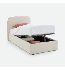 Lit coffre avec sommier relevable, tissu bouclette La Redoute Interieurs