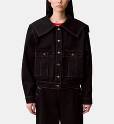 Veste jean col vareuse denim noir Claudie Pierlot