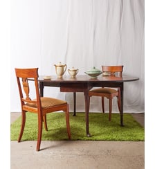 Grande table à manger pliante en acajou massif Romy N°601- Produit chiné Debongout