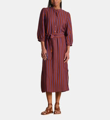 Robe midi boutonnée à rayures La Fée Maraboutée