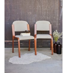 Paire de chaises scandinave en bois clair Alma N°1665- Produit chiné Debongout
