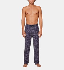 Pantalon en lin imprimé Poulpes Bicolores Vilebrequin