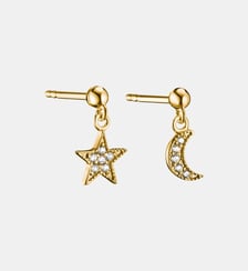 Clous d’oreilles lune et étoile avec zirconia blanche Thomas Sabo