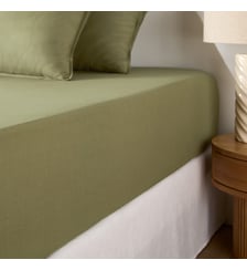 Drap housse uni coton lavé bonnet 30cm La Redoute Interieurs