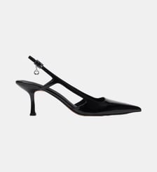 Escarpins slingback en cuir vernis Maje