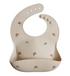 Bavoir à poche en silicone Mushie